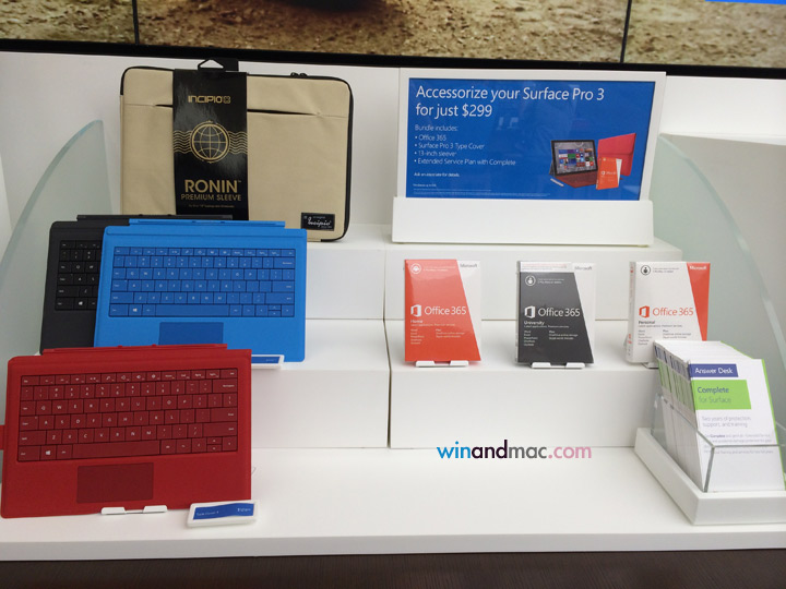 由於已開始賣Surface Pro 3,當然還有專有攤位推廣相關配件。