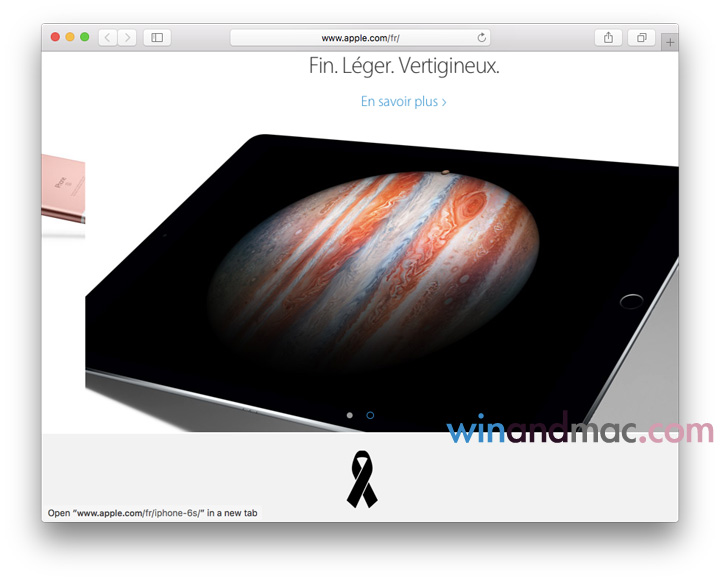 Apple France Homepage - Black Ribbon